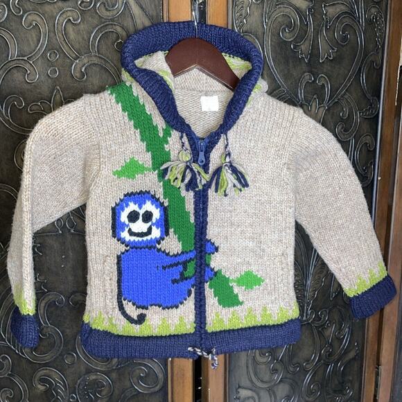 World Of Wool Toddler Knit Sweater / Jacket Size M 100% Wool - Picture 1 of 4